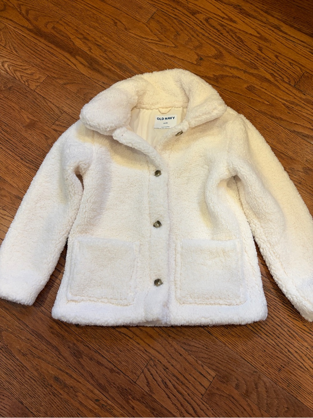 Old Navy Kids Cream Sherpa Button-Up Jacket